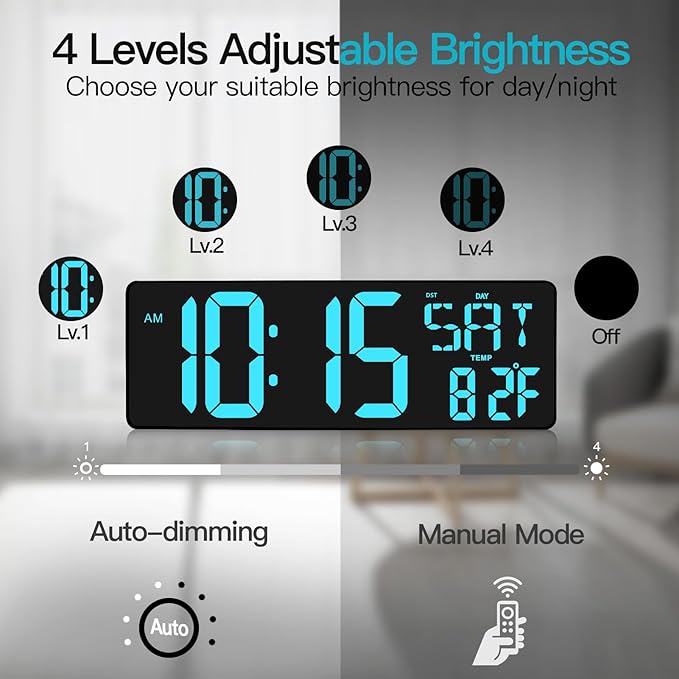 XREXS Large Digital Wall Clock - Image 6