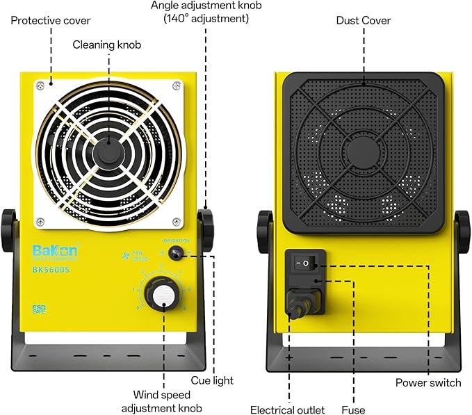 Anti-Static Ion Fan, Ion Electric Fan, Static Eliminator, Electronic - Image 5