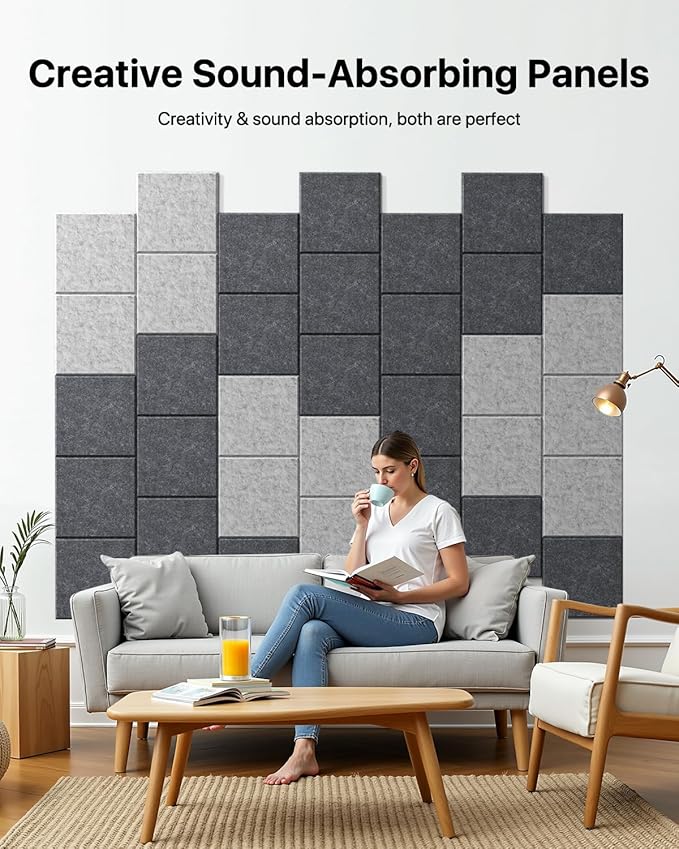 18 Pack Soundproof Wall Panels Self-Adhesive, Square Sound Proof Foam Panels - Image 7