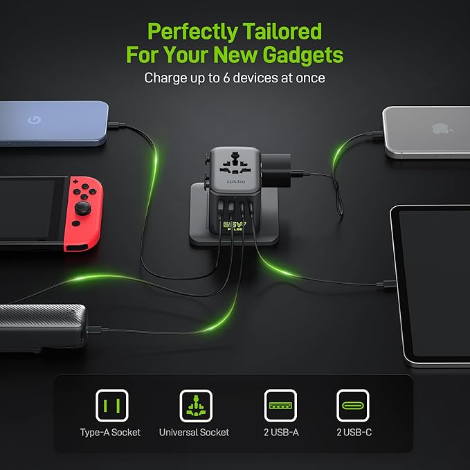 Epicka Pulse Duo 65W Universal Travel Adapter, International Power Adapter - Image 4