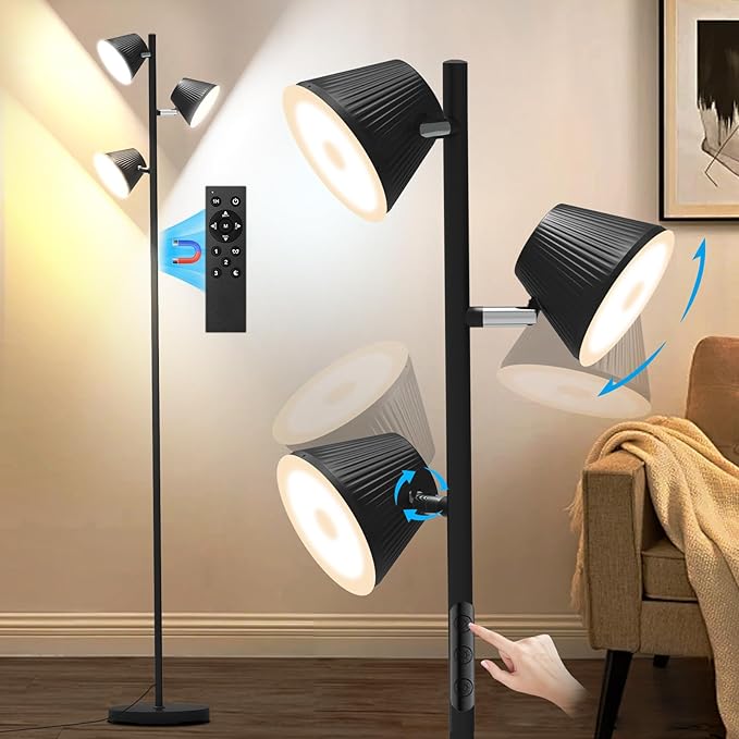 Pesken 42W LED Tree Floor Lamp, 4500 Lumens Dimmable Standing Lamp by Pesken