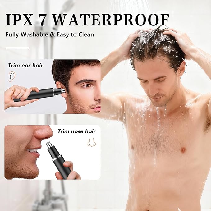 VNTGSHAVER Nose Hair Trimmer, Rechargeable Cordless Painless Ear Eyebrow - Image 3
