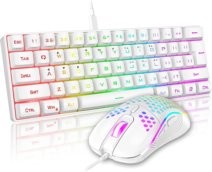 RedThunder 60% Mini Gaming Keyboard and Mouse Combo, Lightweight, Ultra-Compact by RedThunder