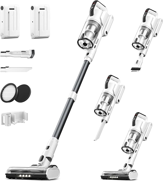 Klarpul Cordless Vacuum Cleaner, 2 Batteries 140 Mins Runtime 600W 50Kpa Stick by Klarpul