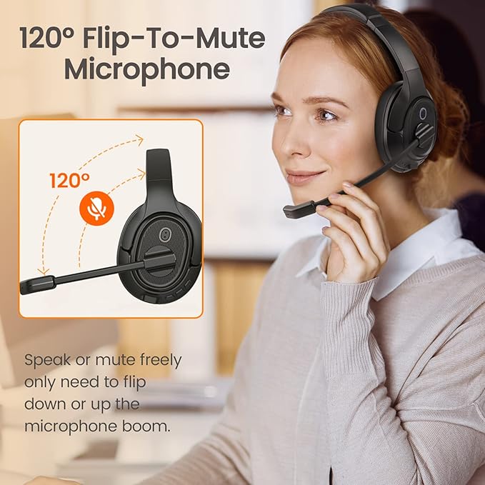 EKSA Wireless Headset with Mic for Work - Image 6