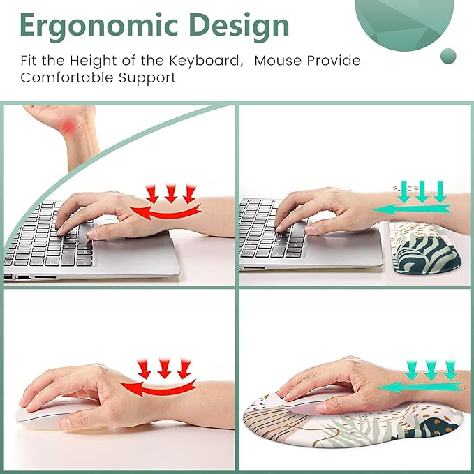 iLeadon Mouse Pad Wrist Support Keyboard Wrist Rest Set, Ergonomic Mouse Pad - Image 3