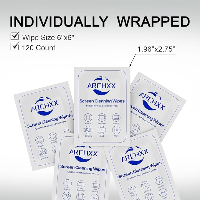 ARCHXX Screen Wipes for Electronics, Car Screen Cleaner, Lens Wipes - Image 8