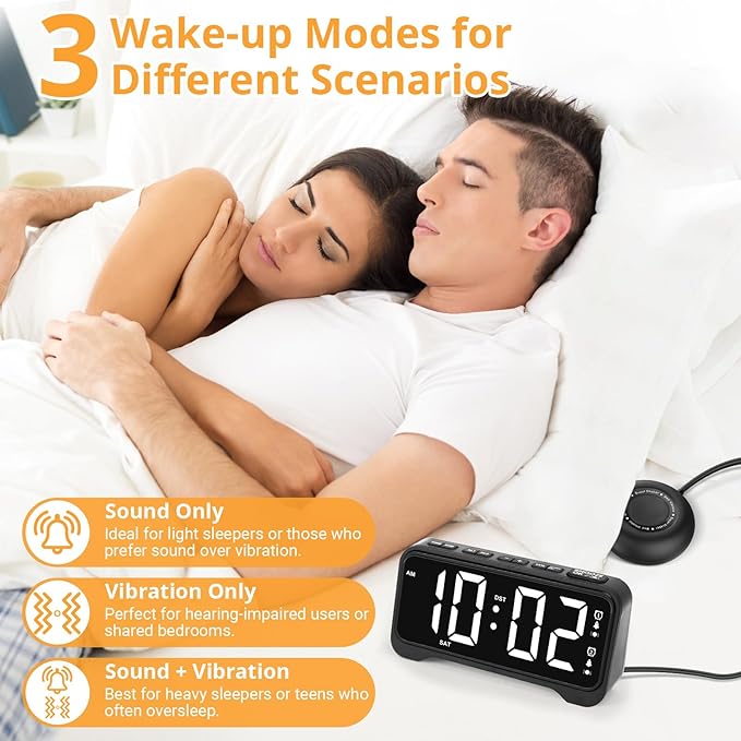Loud Vibrating Alarm Clock for Heavy Sleepers - Image 5