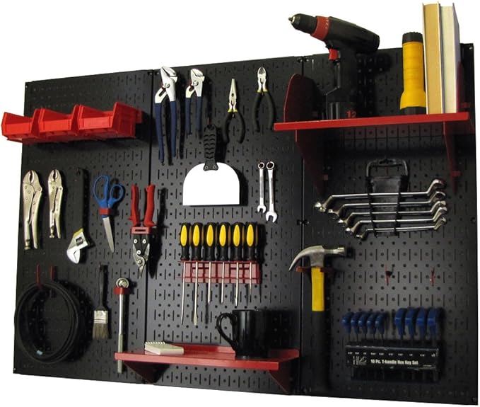 Wall Control Pegboard Organizer 4 ft. Metal Pegboard Standard Tool Storage Kit by Wall+Control