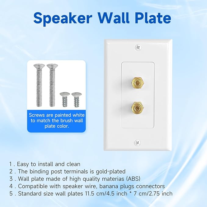 4 Pack Speaker Wall Plate with Low Voltage Mounting Bracket - Image 2
