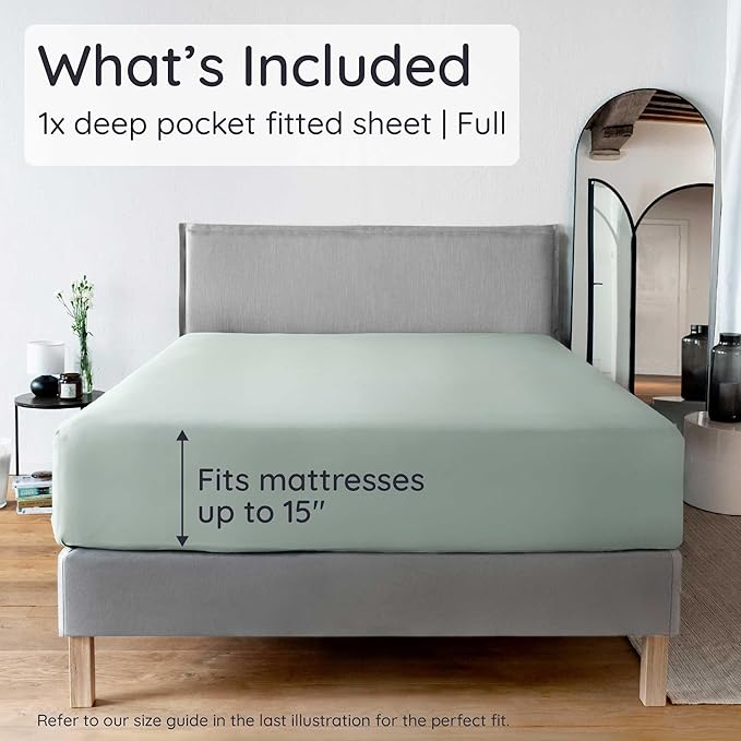 Bambaw 100% Viscose Derived from Bamboo Full Fitted Sheet Only, Soft & Cooling - Image 2