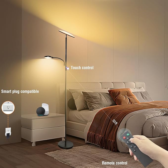marctronic Floor Lamps for Living Room, 44W/4500LM Super Bright 2 in 1 LED - Image 4