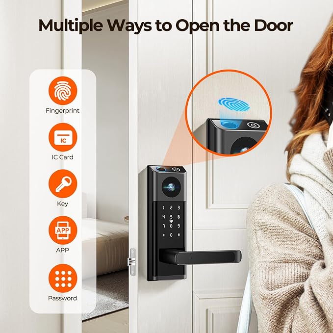 Video Smart Lock with Camera & Doorbell, 5-in-1 Keyless Entry Door Lock with - Image 2