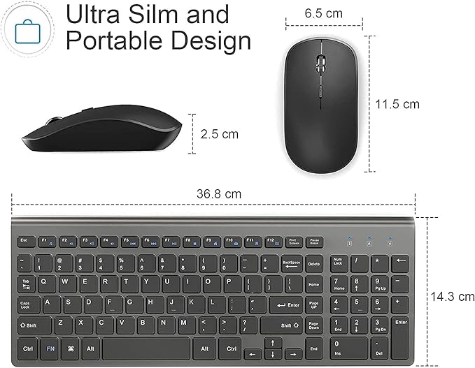 JOYACCESS Wireless Keyboard and Mouse, 2.4G Ergonomic and Slim Wireless - Image 5