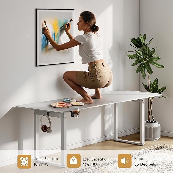 ONBRILL Standing Desk, 63x30 Inches Rectangle Stand Up Desk - Image 6