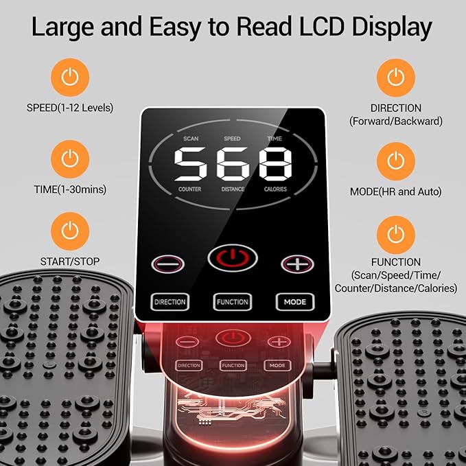 Under Desk Elliptical Machine, Electric Seated Pedal Exerciser, Min Leg - Image 3