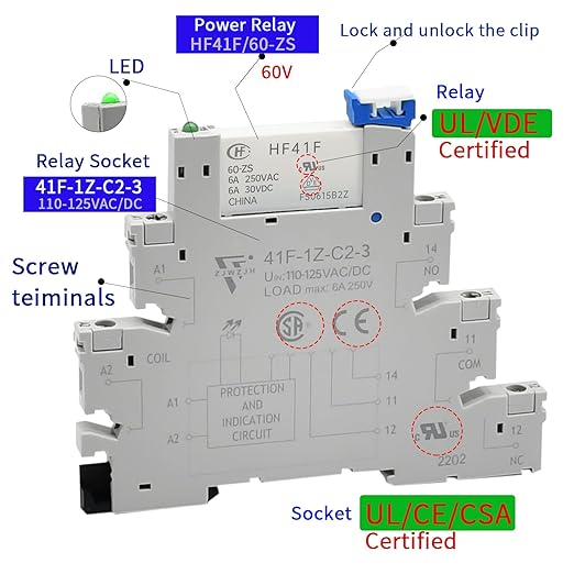 20Pcs Electromechanical Relay 6Amp Miniature Power Relay 110V-120V AC 1NO 1NC - Image 3