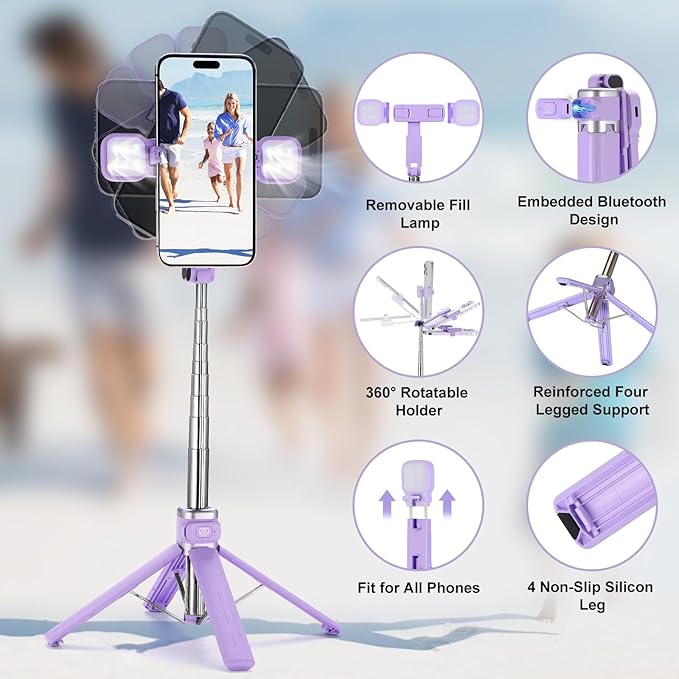 MQOUNY Mini iPhone Tripod Stand & Selfie Stick - Image 2