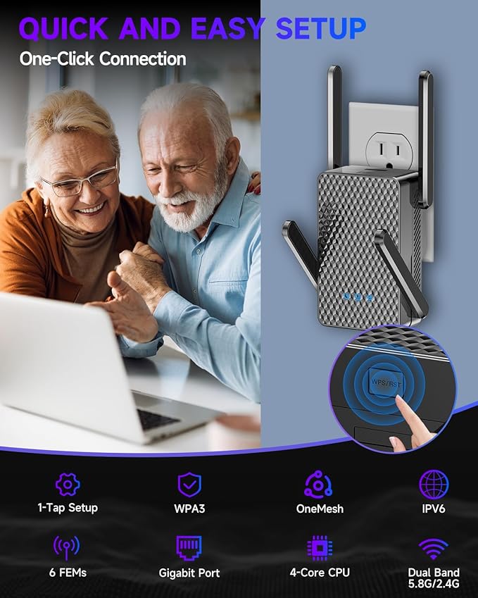 2026 WiFi 6 Extender Signal Booster, Longest Range up to 19980 sq.ft - Image 7