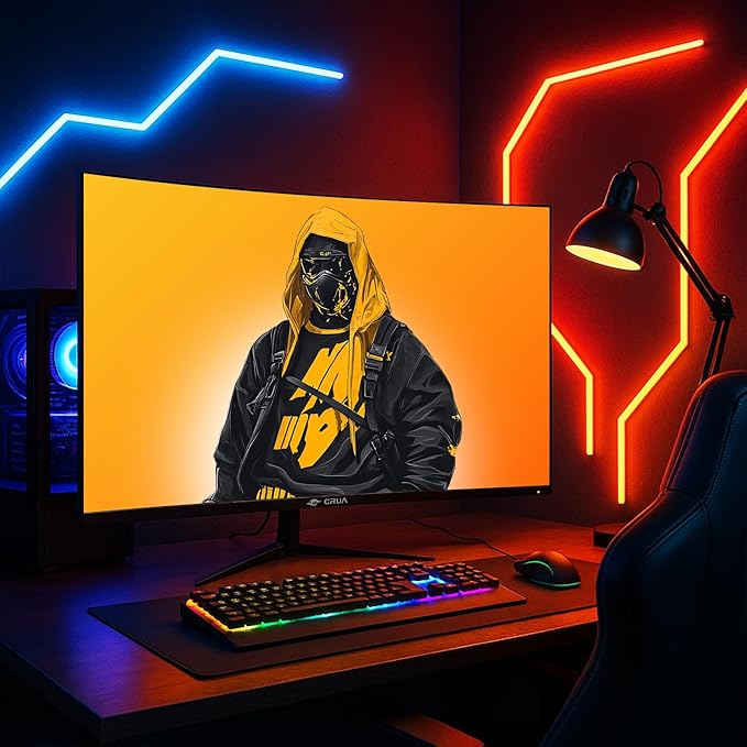 CRUA 32" Curved Gaming Monitor, 2K QHD 2560x1440P, 144Hz/165Hz Computer Monitors - Image 8