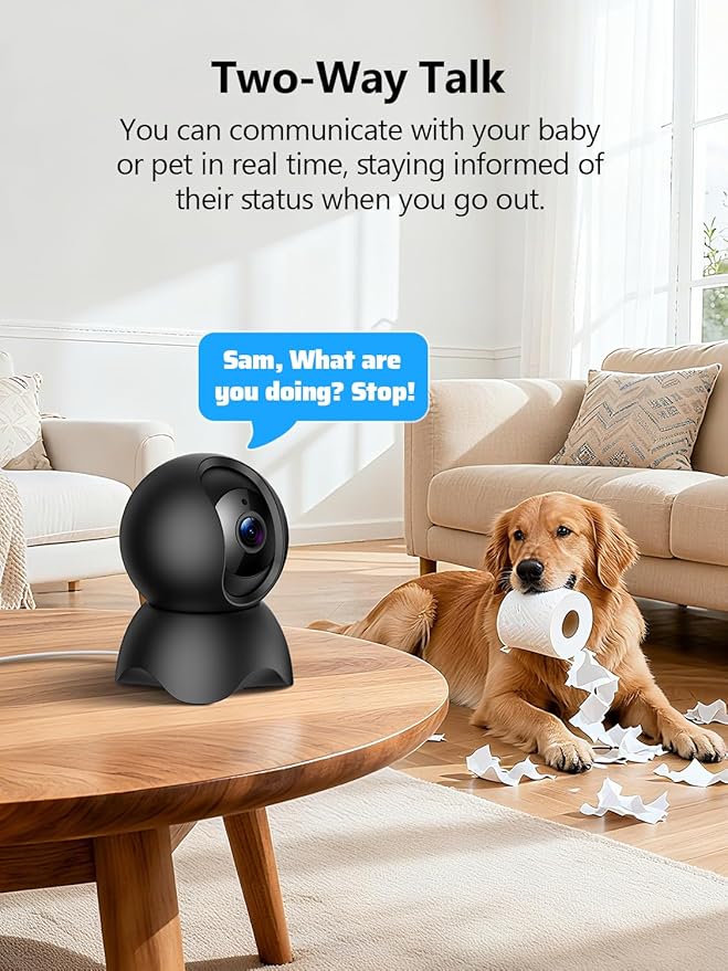 YYSY 2K 2.4GHz & 5GHz Indoor Security Camera, 2 Packs Pet/Dog/Baby Security - Image 6