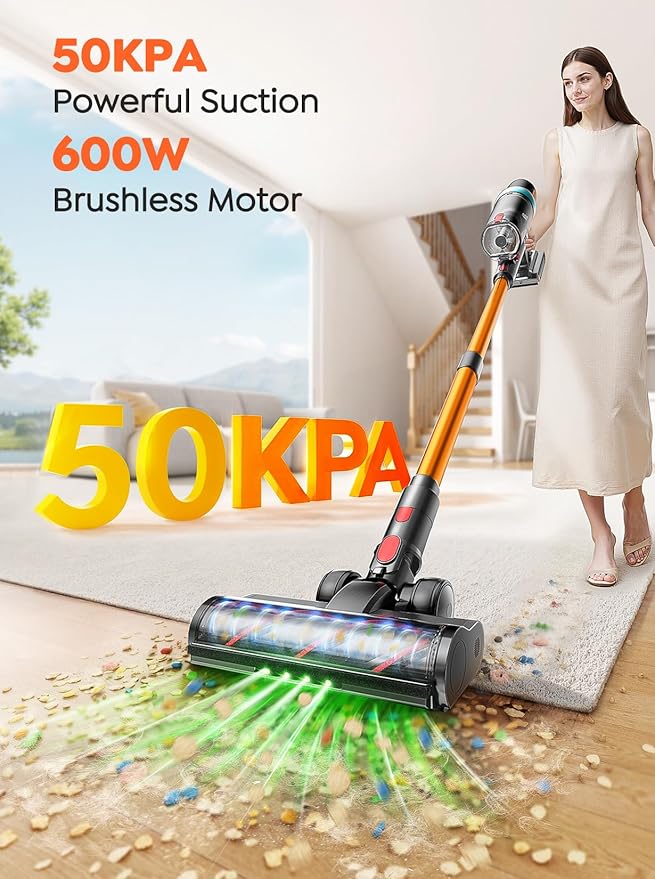 INTETURE Cordless Vacuum Cleaner, 600W 50KPA 65Mins Vacuum Cleaners - Image 2