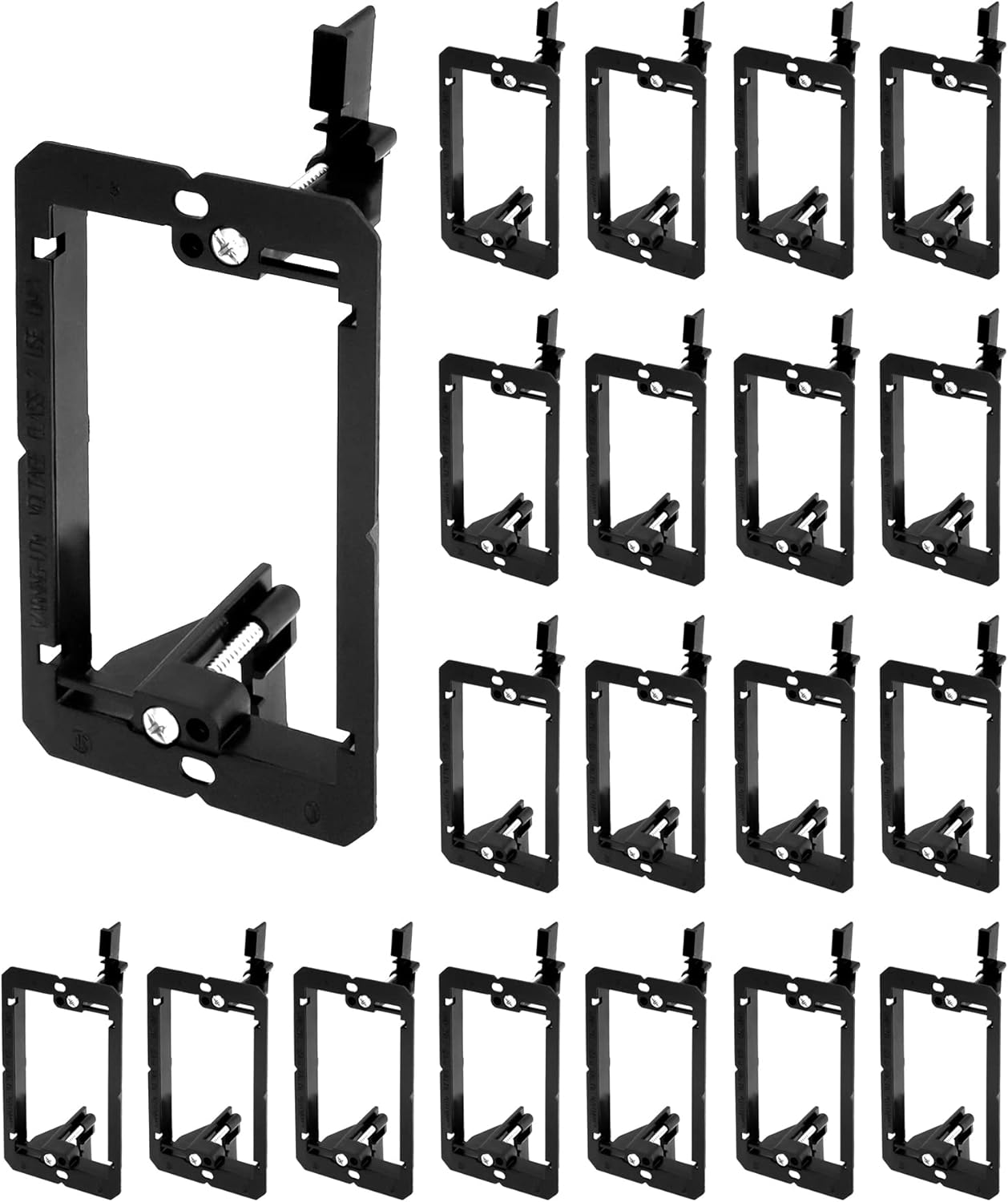 QWORK Low Voltage Mounting Bracket, 20 Pack 1 Gang Single Gang Drywall Mounting Wall Plate Bracket for Telephone Wires, Network Cables