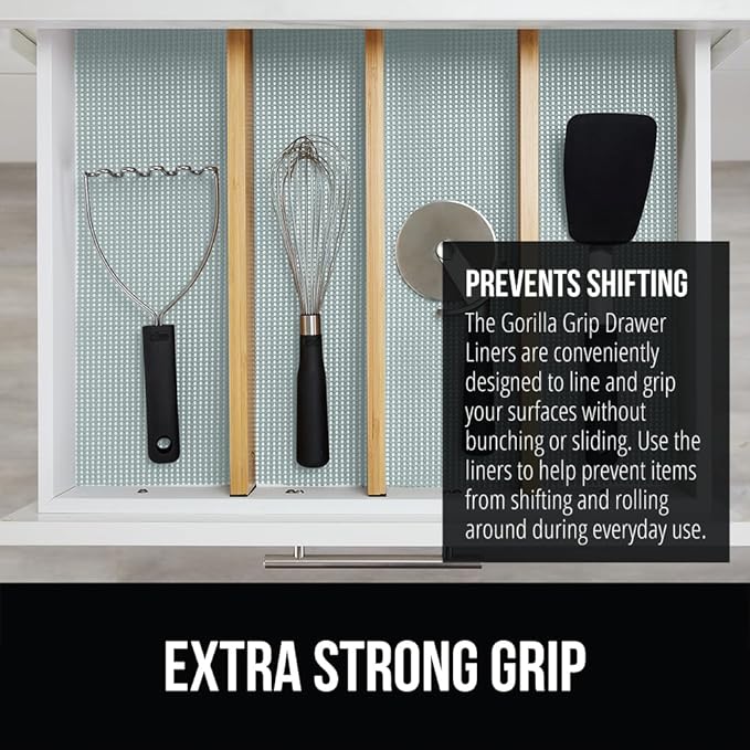 GORILLA GRIP powerGRIP Drawer Shelf and Cabinet Liner, Thick Strong Hold - Image 3