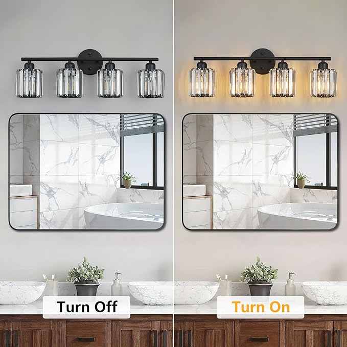 FDPBY Modern 4 Light Crystal Vanity Light, Compatible - Image 6