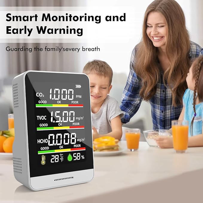 Air Quality Monitor Indoor, 8-in-1 Smart Air Quality Tester - Image 3