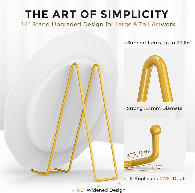 TR-LIFE 14 Inch Gold Metal Plate Stand - Image 2