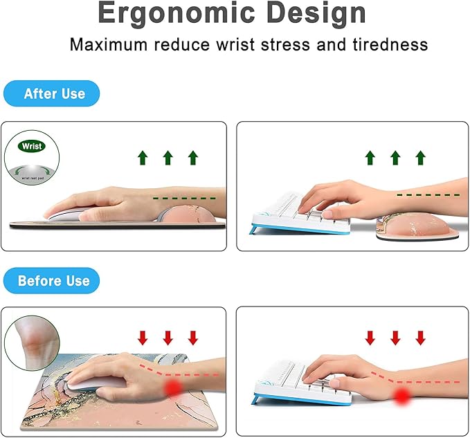 Keyboard Wrist Rest Memory Foam Ergonomic Mouse Pad - Image 2