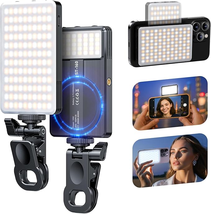 Magnet Phone Light, 160 LED Dual Side Selfie Light Compatible by SEAEYES