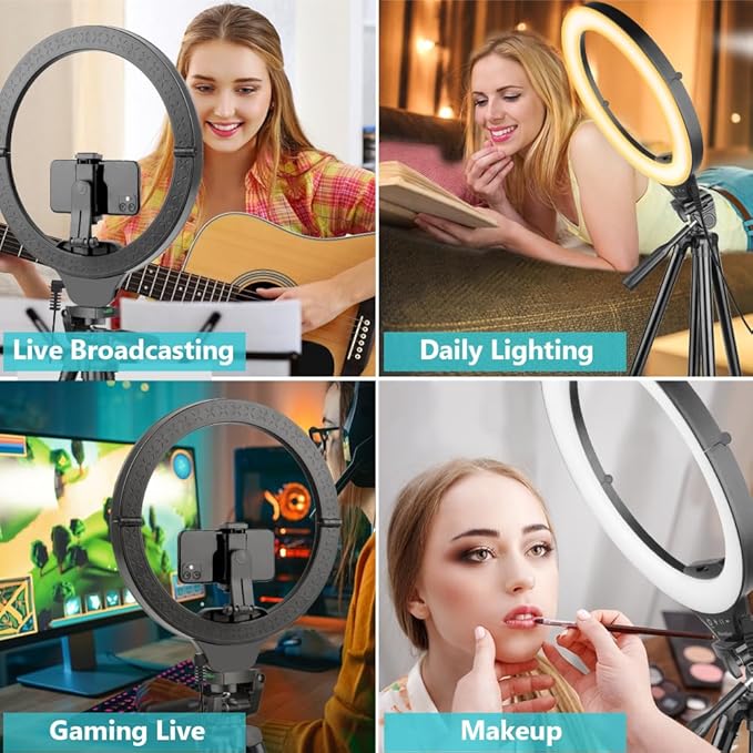 Sensyne 14" Ring Light with Tripod Stand, LED Circle Light with Phone Holder - Image 5