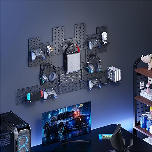 PEGZONE Controller and Headphone Holder Wall Mount, Modular Gaming Pegboard - Image 7