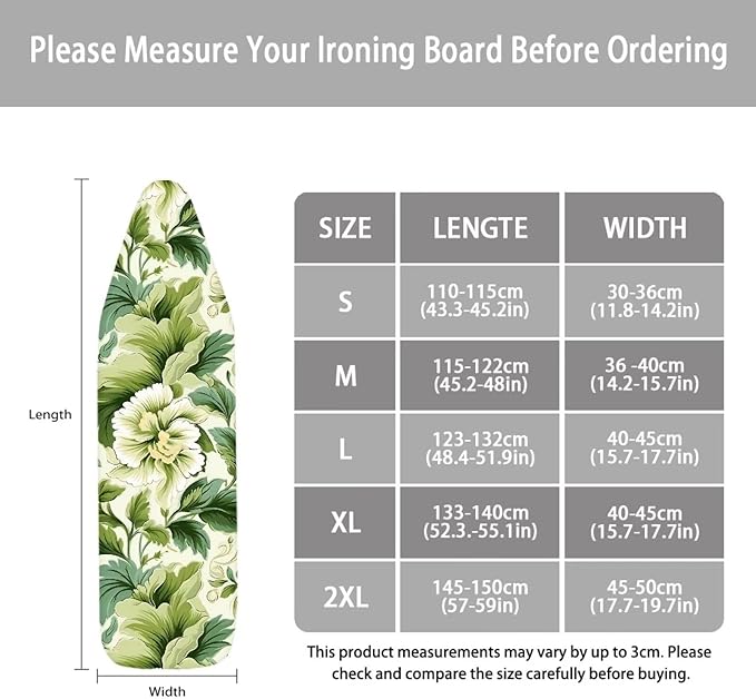ZCFYGDX Ironing Board Covers Flower Branches Green Print Easy to Install - Image 6
