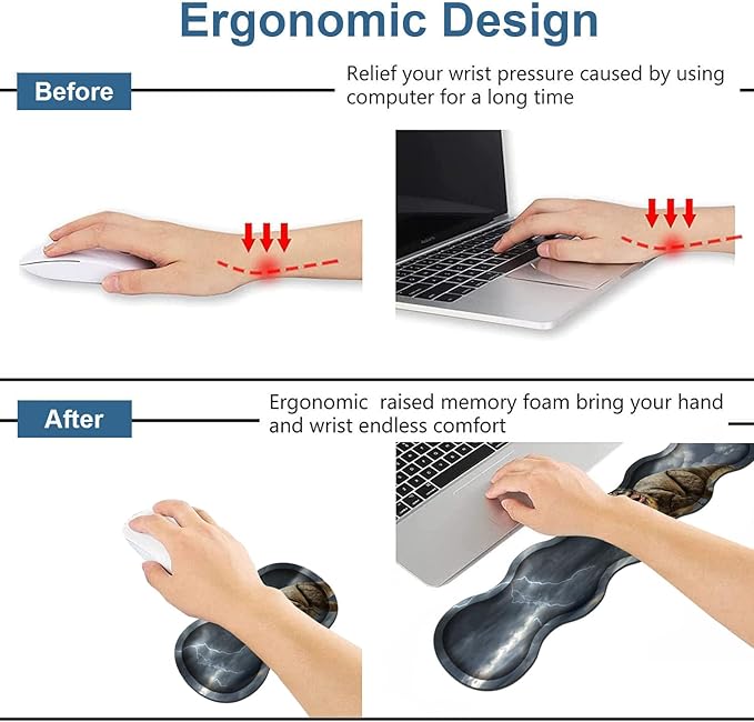 Ergonomic Keyboard Wrist Rest & Mouse Pad Wrist Rest Set, Large XXL Gaming Desk - Image 3