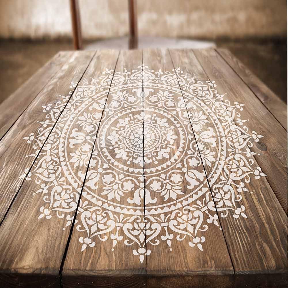 36" Large Mandala Stencil - Reusable Prosperity Mandala Stencil for Painting Walls, Wood, Furniture - DIY Art for Home Decor - Cutting Edge Stencils