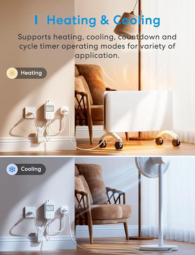 meross Smart Temperature Controller 15A 1800W, Smart Wi-Fi Thermostat - Image 4