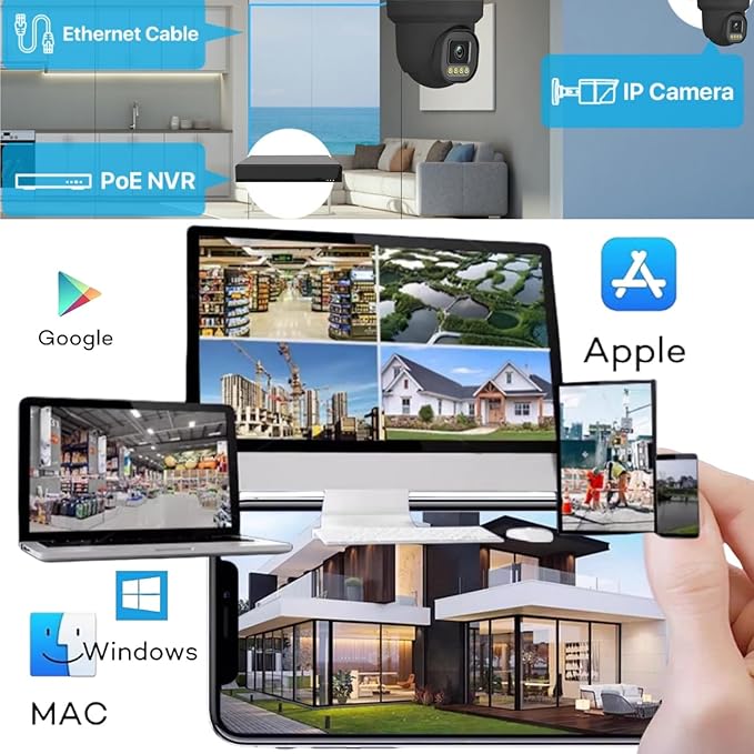 4K NVR PoE Security Camera System Wired Surveillance NVR Kits, - Image 5