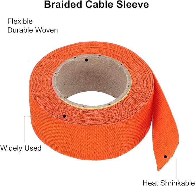 MECCANIXITY Braided Cable Sleeves Heat Shrinkable Fabric Sleeving, Network - Image 4