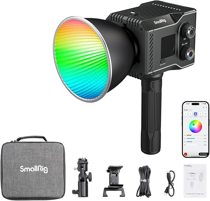 SmallRig RC 60C RGB LED Video Light, 3400mAh Battery 45min Runtime, APP Control by SmallRig