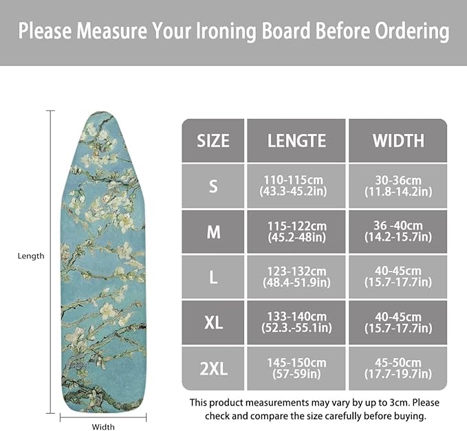ZCFYGDX William Morris Prints Ironing Board Cover 3 Nylon Buckle Fastening Easy - Image 6