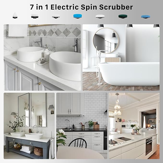 Electric Spin Scrubber, Hillyfe Bathroom Scrubber Electric - Image 7