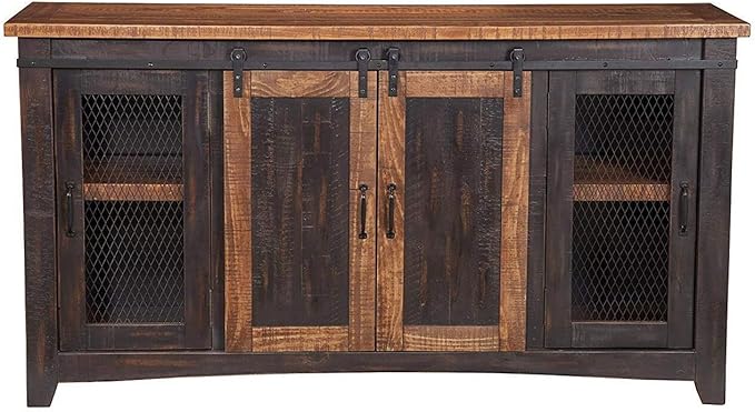 Martin Svensson Home Santa Fe Solid Wood TV Stand, Antique Black and Aged by MartinSvenssonHome