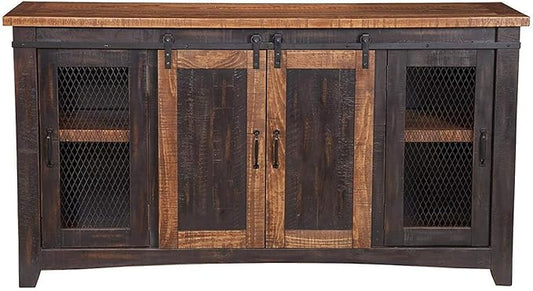 Martin Svensson Home Santa Fe Solid Wood TV Stand, Antique Black and Aged by MartinSvenssonHome