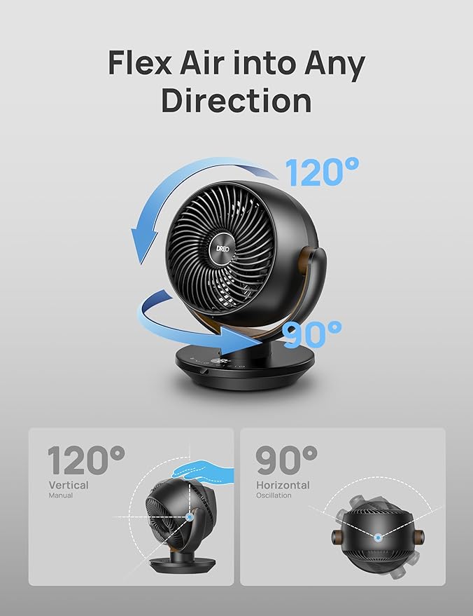 Dreo Fan for Bedroom, Desk Air Circulator Fan - Image 4