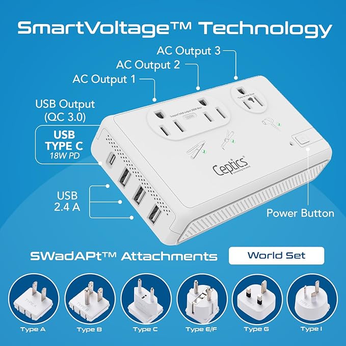Ceptics 2000W Travel Voltage Converter - Image 2