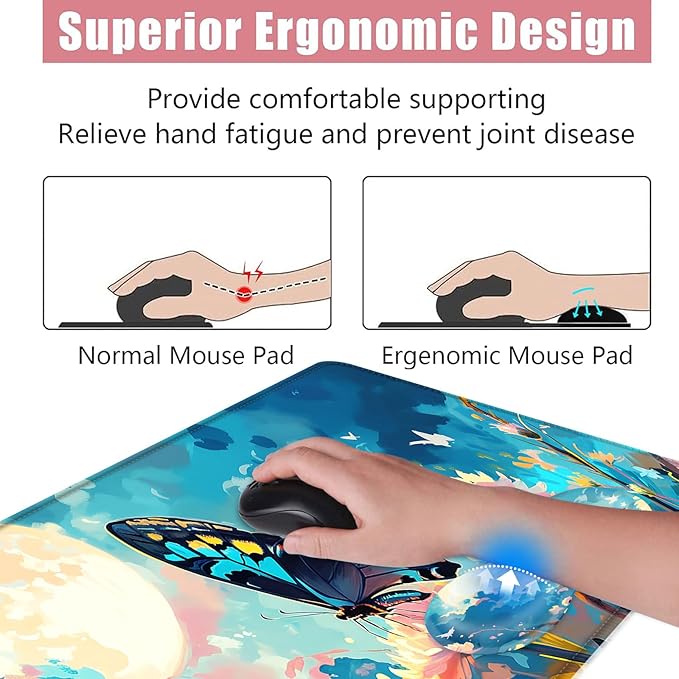 BFUKVOU Large Keyboard Mouse Pad Set, Extended Mouse Pad+Keyboard Wrist Rest - Image 5