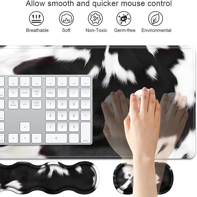 4 in 1 Ergonomic Keyboard Wrist Rest & Mouse Pad Wrist Rest Set, Large XXL - Image 3